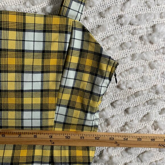HM WOMENS SIZE 0 X SMALL DRESS PLAID YELLOW BLACK CLUELESS 2000S VINTAGE SCHOOL - Picture 8 of 13